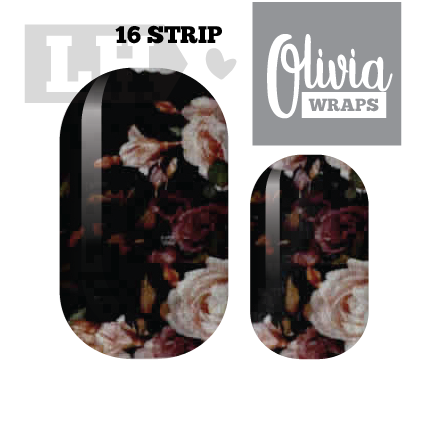 Dark Rose Nail Wraps