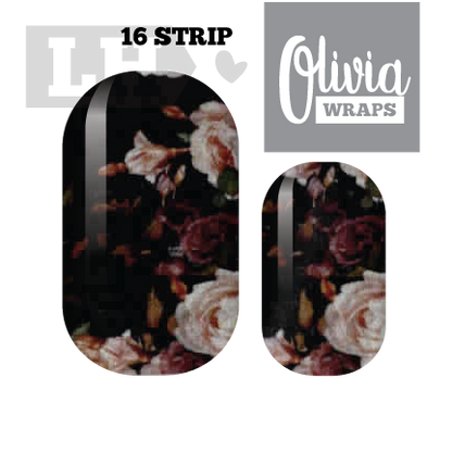 Dark Rose Nail Wraps