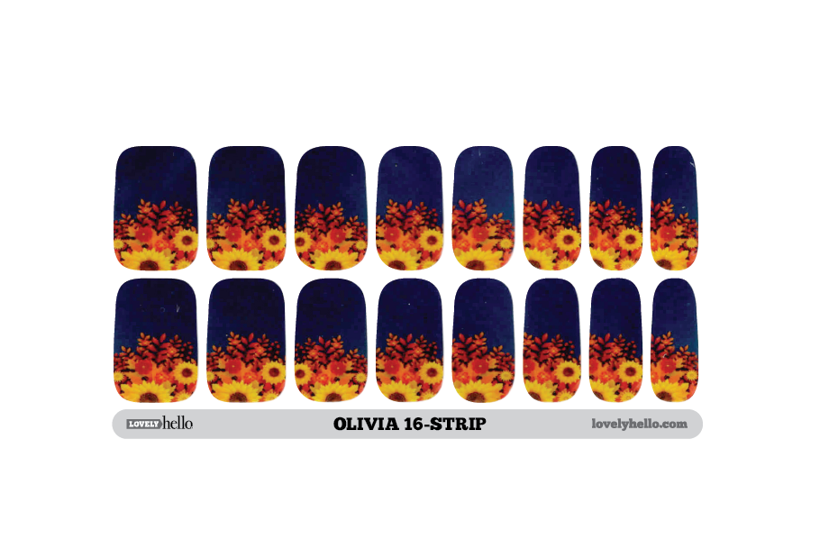 Sunflower Navy Nail Wraps