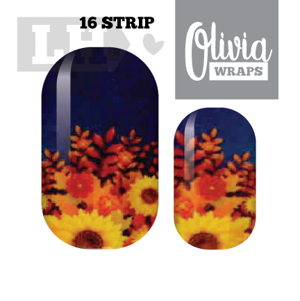 Sunflower Navy Nail Wraps