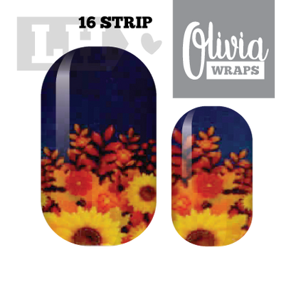 Sunflower Navy Nail Wraps