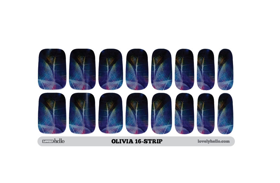 Blue Leaves Nail Wraps