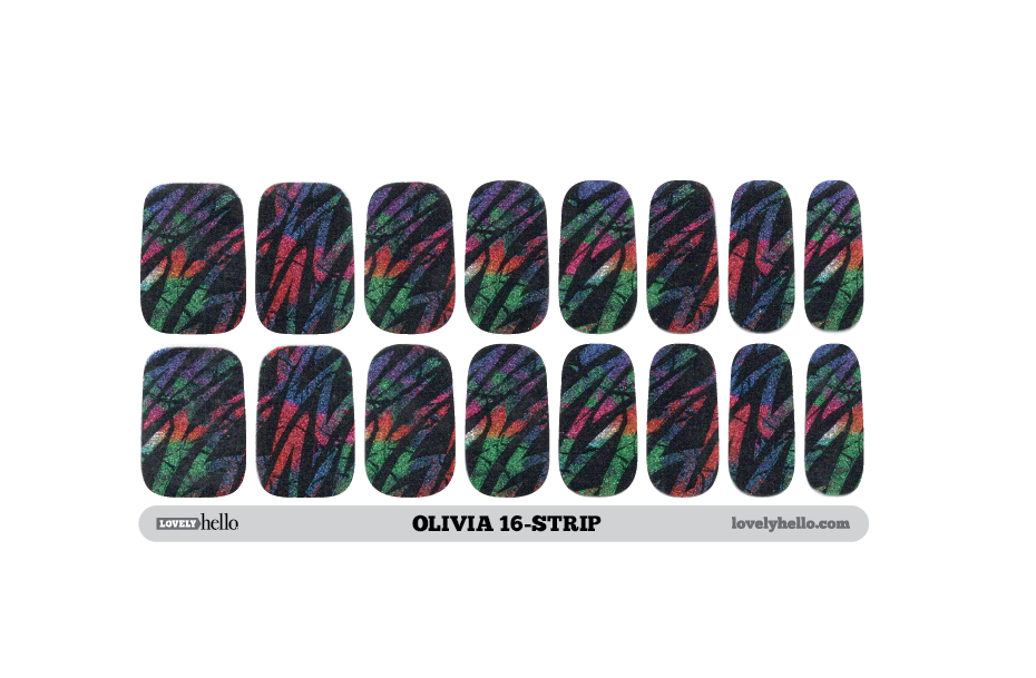 Rainbow Zebra Nail Wraps