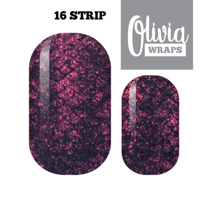 Raspberry Reptile Nail Wraps