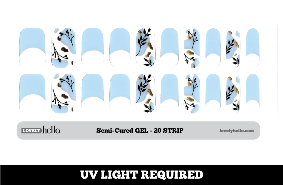Sky Floral French Gellie Nail Wraps