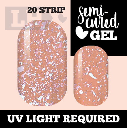 Peach Flakie Gellie Semi-Cured Nail Wraps